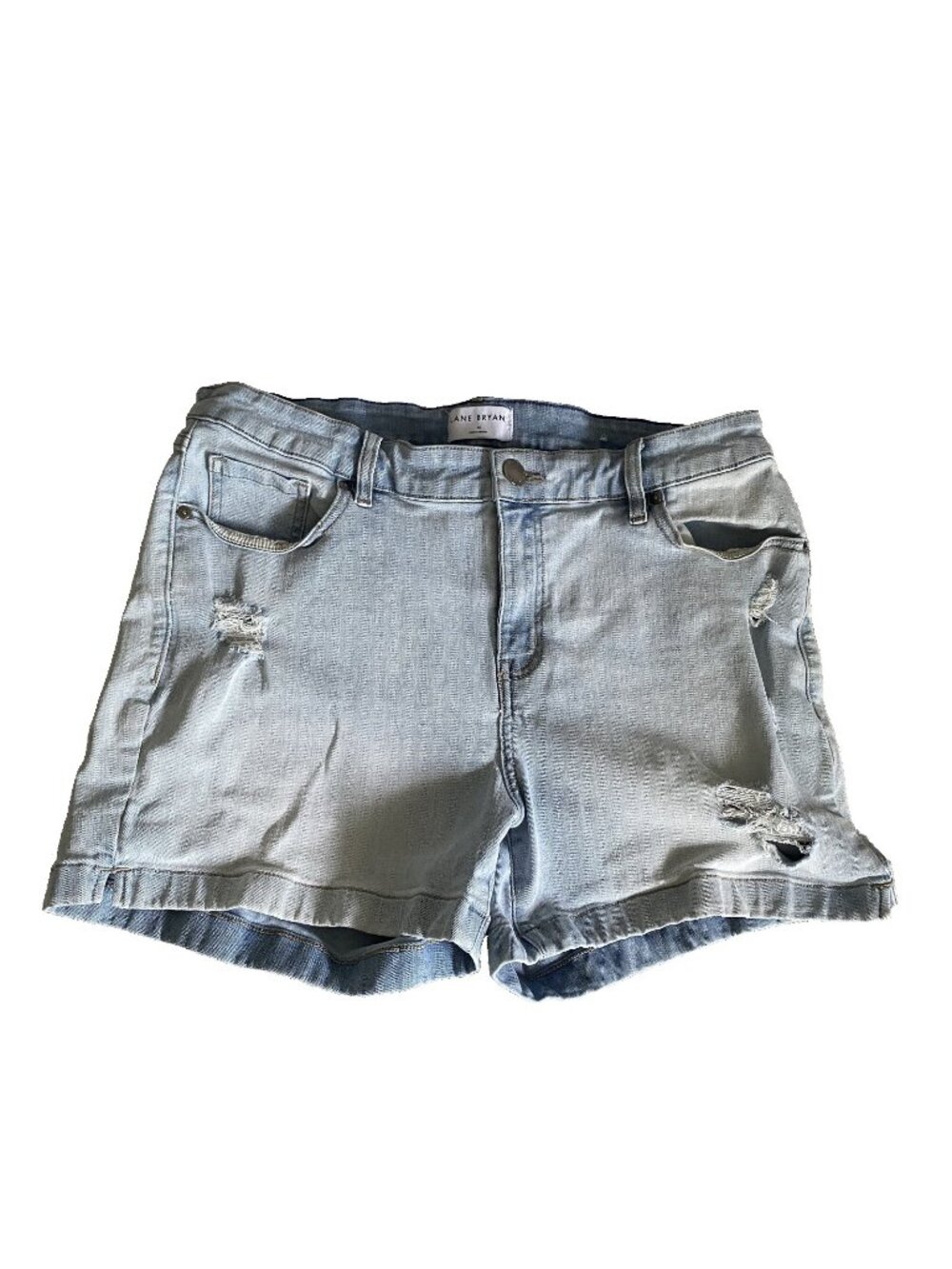 Lane Bryant Size 18 Flex Magic Waistband Mid-Rise Sign. Denim Shorts Light Wash